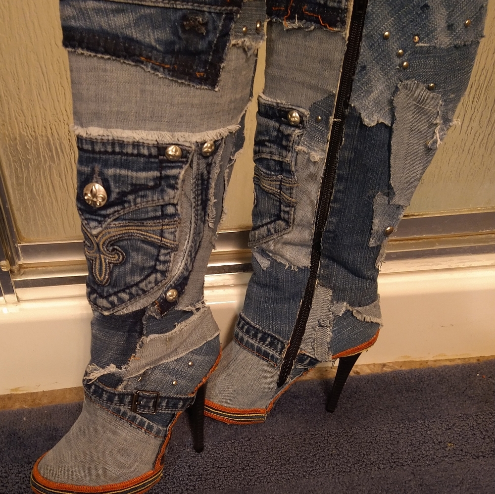 One of a kind jean boots